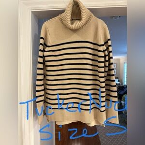 Tuckernuck Camel/Black turtleneck sweater